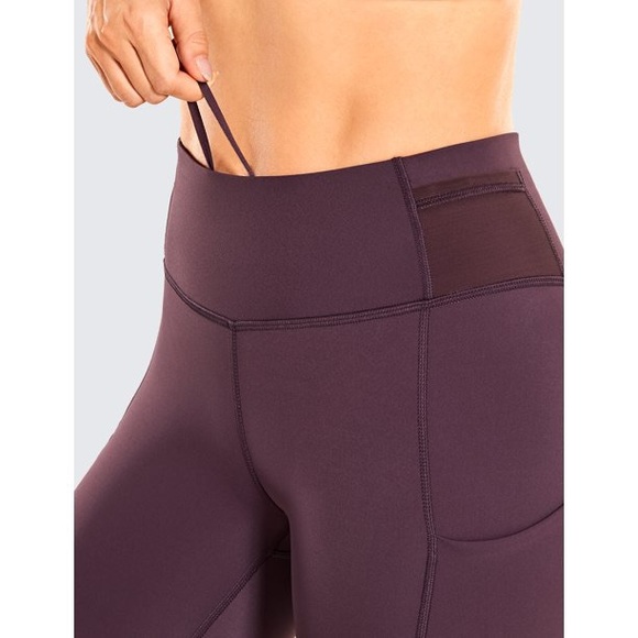 🪷CRZ YOGA High Waisted Compression Leggings Pockets  28”Arctic Plum Sz S/4-6 - Picture 2 of 13